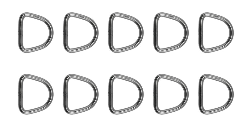 US Stainless 10 Pieces Stainless Steel 316 D Ring Welded 3/16" x 1 1/2" (5mm x 40mm ID) Marine Grade Dee