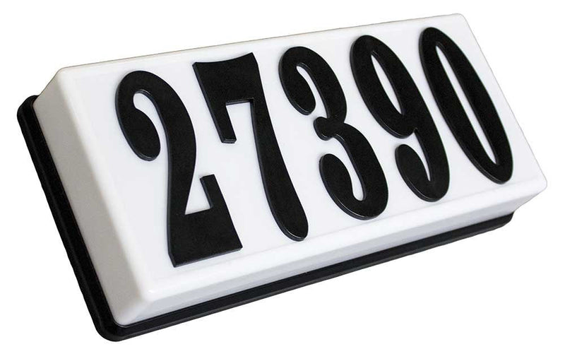 Qualarc SRP-AB01-BLK Serrano Low Voltage Plastic Rectangular Lighted Address Plaque with 4 inch Black Polymer Numbers