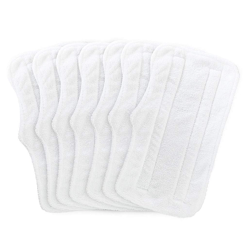 Fushing 7Pcs Steam Mop Pads, Washable Microfiber Cleaning Steamer Replacement Pads for Shark Steam & Spray Mop S3101 S3251 SK460 SK410 S3101n2 S3250 SK435CO SK140 SK141,White White
