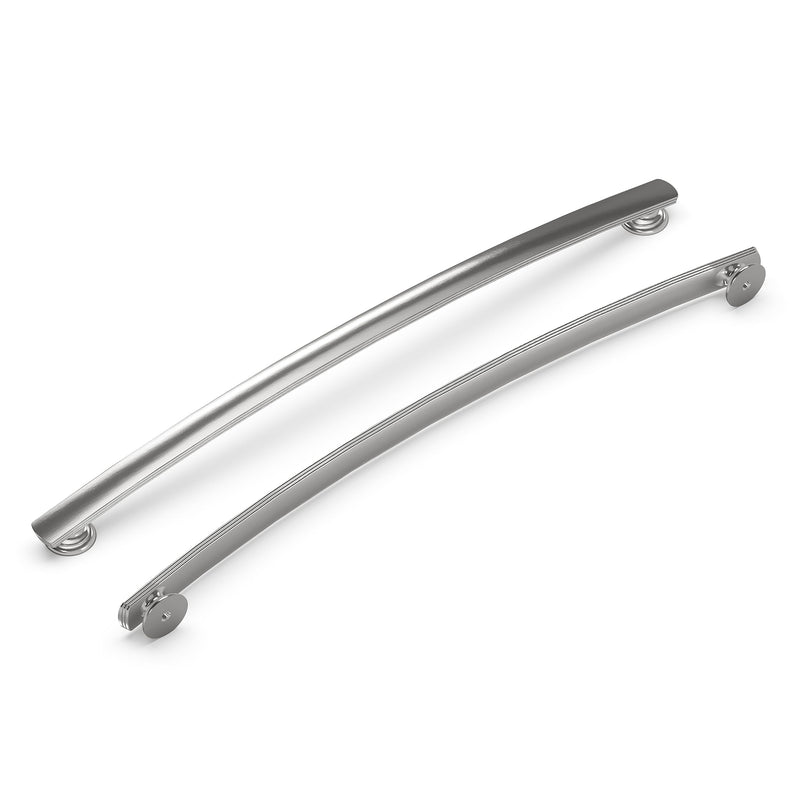Hickory Hardware 1 Pack Solid Core Kitchen Cabinet Pulls, Luxury Cabinet Handles, Hardware for Doors & Dresser Drawers, 12 Inch Hole Center, Satin Nickel, American Diner Collection