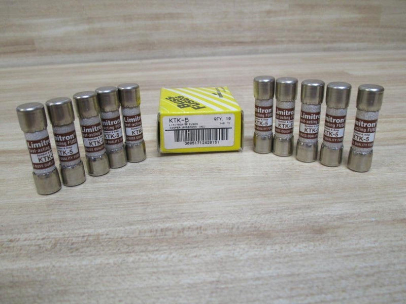 Bussmann KTK-5 Limitron KTK5 Fuse 5 Amp (Pack of 10)