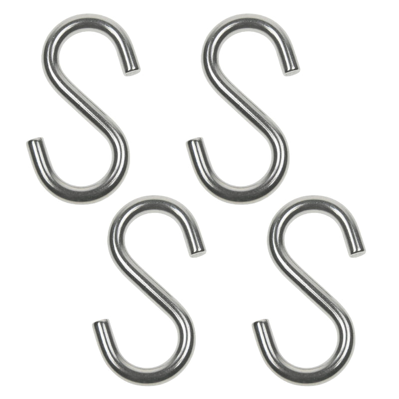 Wideskall® 2" inch Heavy Duty Small Zinc Plated Steel S Shaped Type Utility Hooks Hanging Hooks Chrome (Pack of 40)