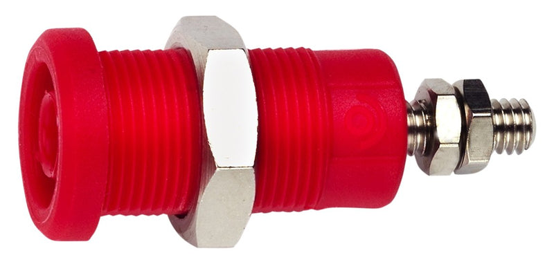 Pomona 72930-2 Panel Mt Iec 4 mm(0.16") Jack for Sheathed Plug, Hex Nut, (Red) (Pack of 10)