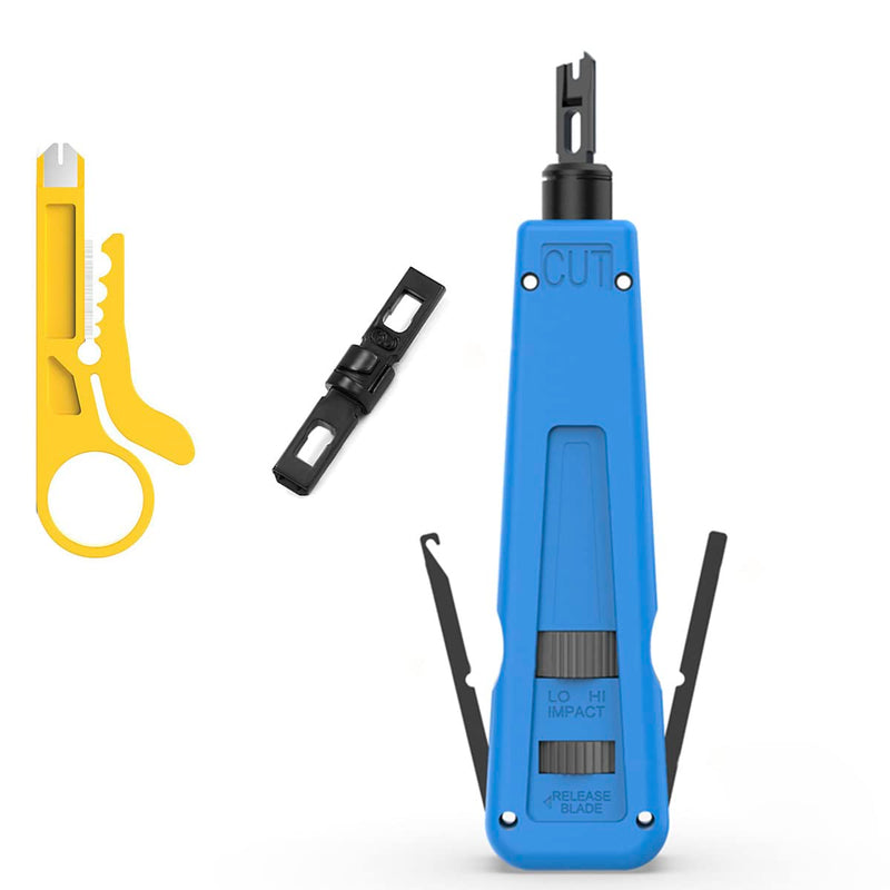 Punch Down Impact Tool with 110 and 66 Blades, Network Wire Cable Cat6/Cat5e Telephone Impact Terminal Insertion Tools