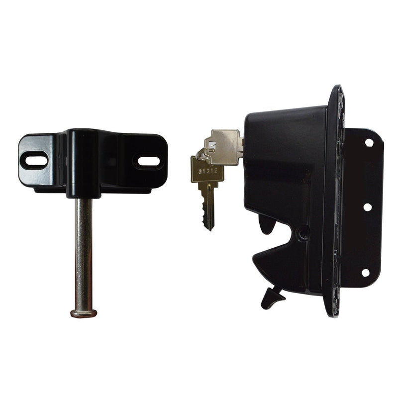 Keystone Black Zinc Diecast Metal Key-Lockable Latch | 1 Sided | Keyed Alike | KLADV-M1-BK-KA