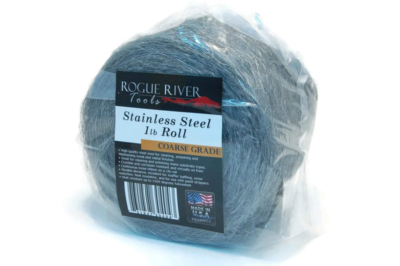 434 Stainless Steel Wool 1lb Roll (Coarse) - Rogue River Tools Coarse
