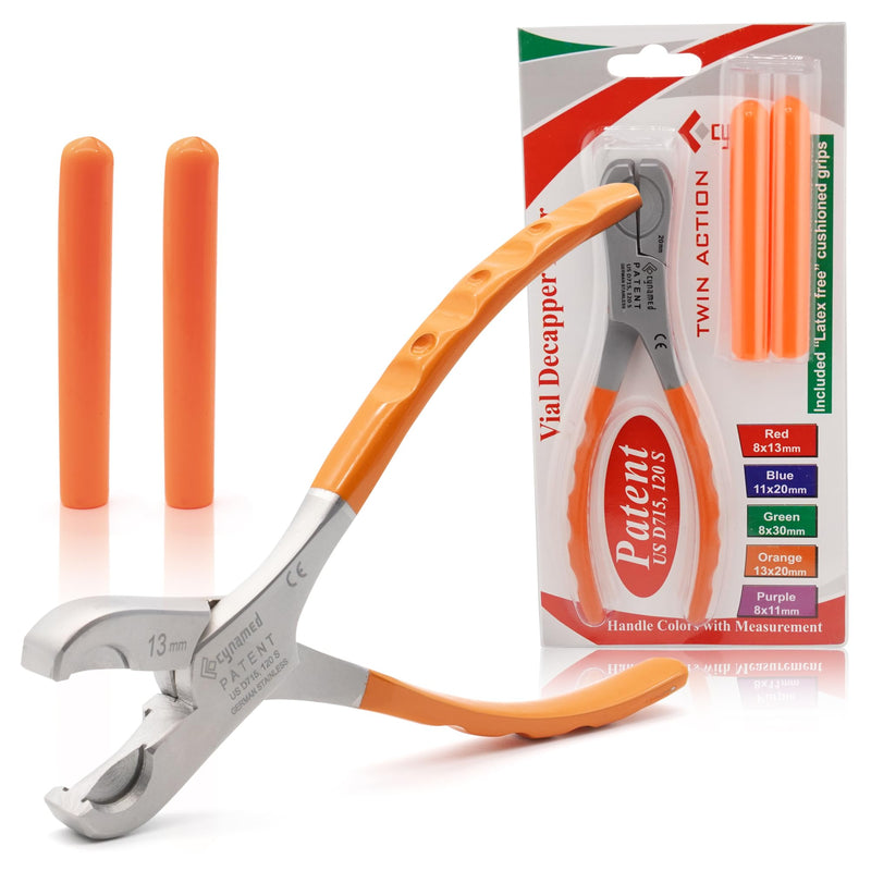 Cynamed Twin Action Decapper Pliers - Perfect for Decapping 13mm and 20mm Crimped Vials and Bottles D-13/20C