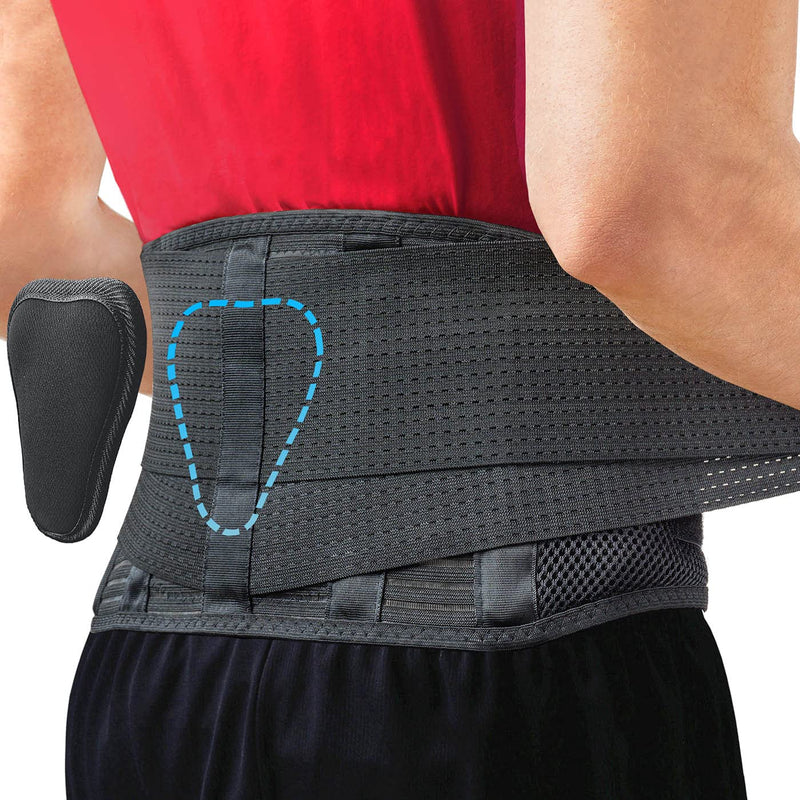 Sparthos Back Brace for Lower Back Pain - Immediate Relief from Sciatica, Herniated Disc, Scoliosis - Breathable Design With Lumbar Support Pad - For Home & Lifting At Work - For Men & Women - (Large) Large (Pack of 1) Black