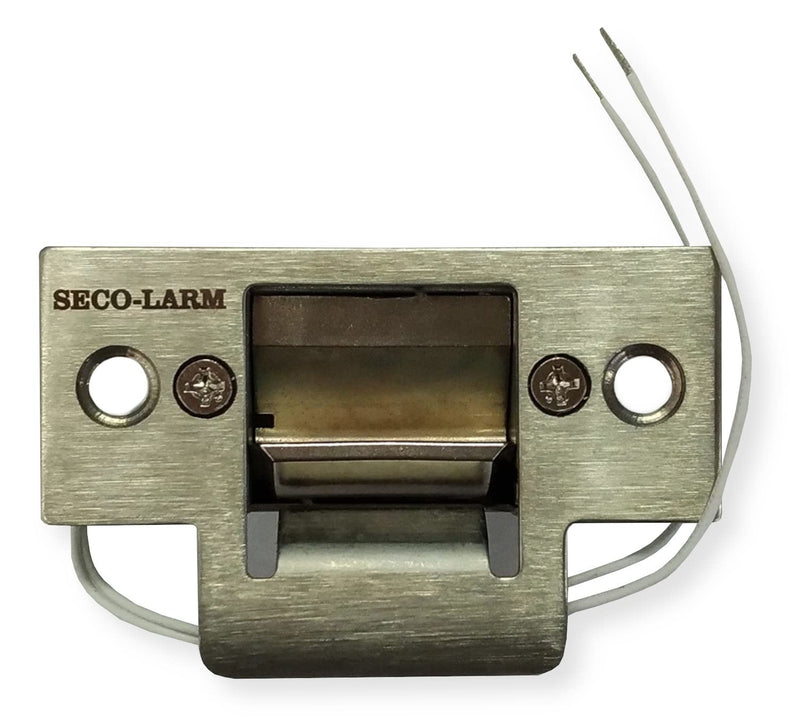 Seco-Larm SD-991A-D1Q Mini No-Cut Electric Door Strike For Indoor Use, Converts Cylindrical Lock Sets Into an Electronic Access-controlled Locking System, Stainless Steel Keeper Pack of 1