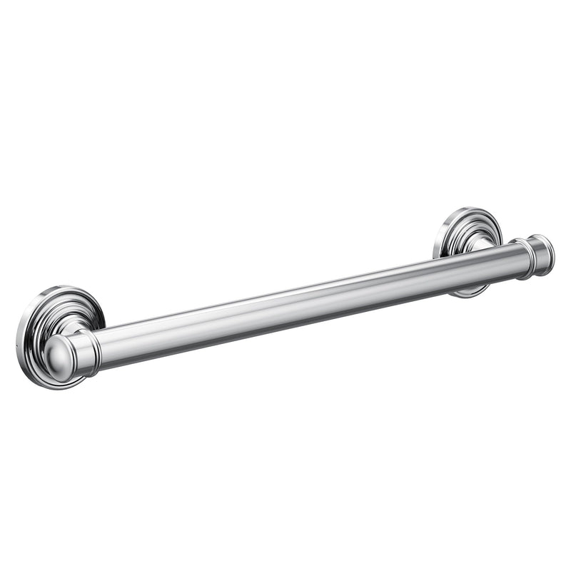 Moen YG6424CH Bathroom Safety 24-Inch Stainless Steel Traditional Bathroom Grab Bar, Chrome 24 Inch