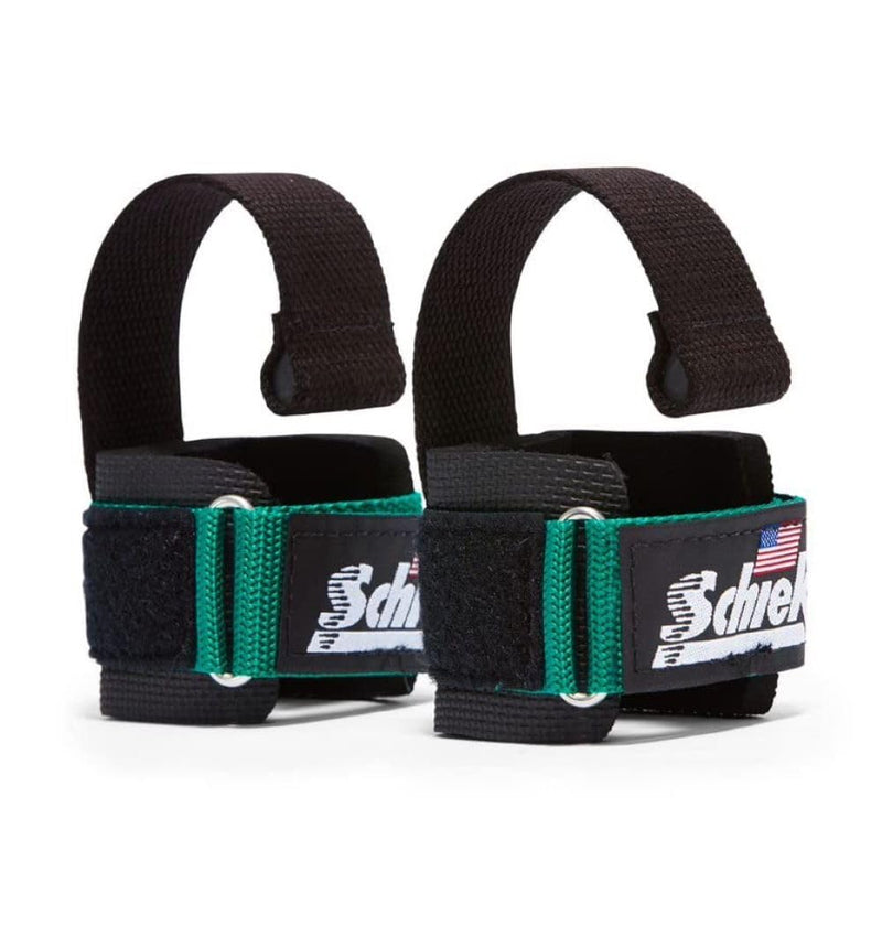 Schiek Sports Model 1000-DLS Deluxe Dowel Lifting Straps Green