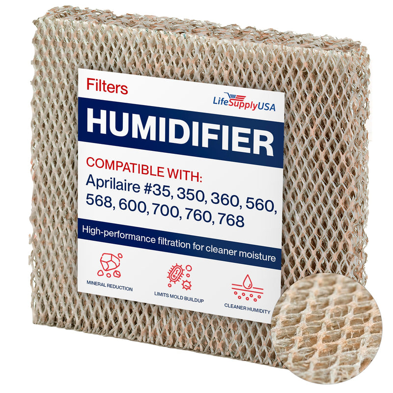 LifeSupplyUSA Humidifier Filter Replacement Water Panel Evaporator Compatible with Aprilaire # 35, 350, 360, 560, 568, 600, 700, 760, 768 10" x 13.5" x 2"