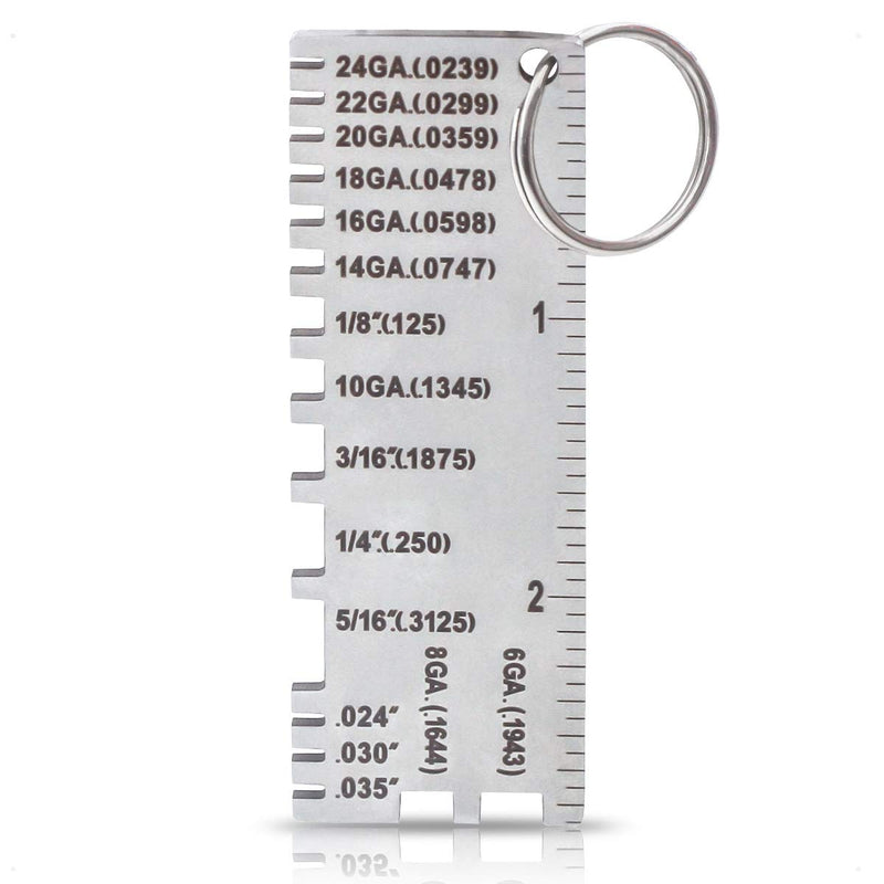 Wire/Metal Sheet Thickness Gauge 229895 Welding Gage Plated Size Inspection Tool [NOT Cheap Stamping Version] 1pc Metal Sheet Gauge
