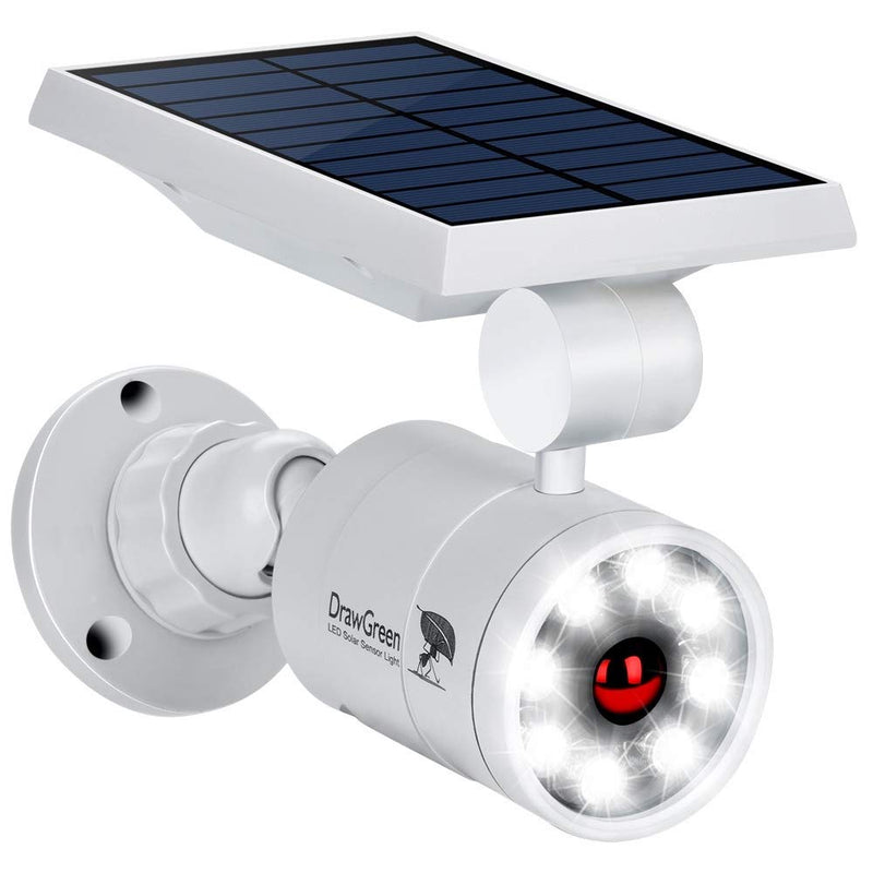 Solar Motion Lights Waterproof Metal Body, 1400-Lumen 9-Watt(130W Equiv.), Solar Powered Flood Security Spotlights for Outside Porch Post Yard Path Deck Fence Wall, 100-Week 100% Free Replacement White