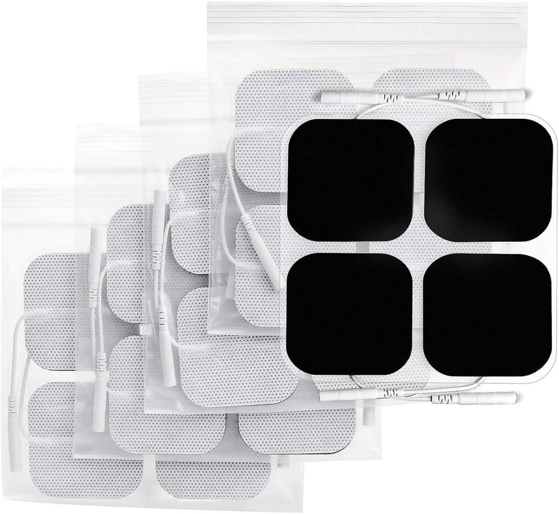 AUVON TENS Unit Pads Electrode Patches with Upgraded Self-Stick Performance and Skin-Friendly Design for Electrotherapy A White