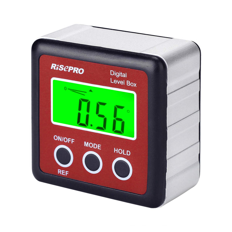 Digital Level Box Angle Gauge Protractor Inclinometer Bevel Box with Magnet Base & Large LCD Backlight, Calculating for Carpentry, Building, Masonry, Automobile Red