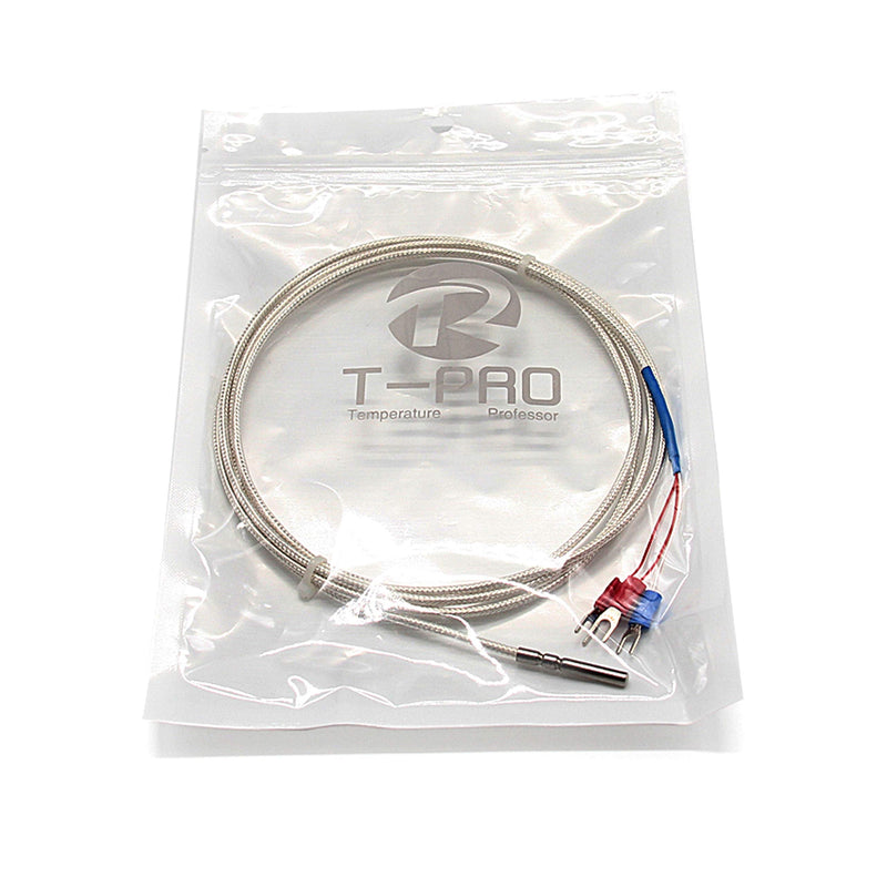 T-PRO RTD PT100 Temperature Sensors Three-wire System，Stainless Steel Probe(4×30MM) Range:-50℃-200℃ (10Feet) 10Feet
