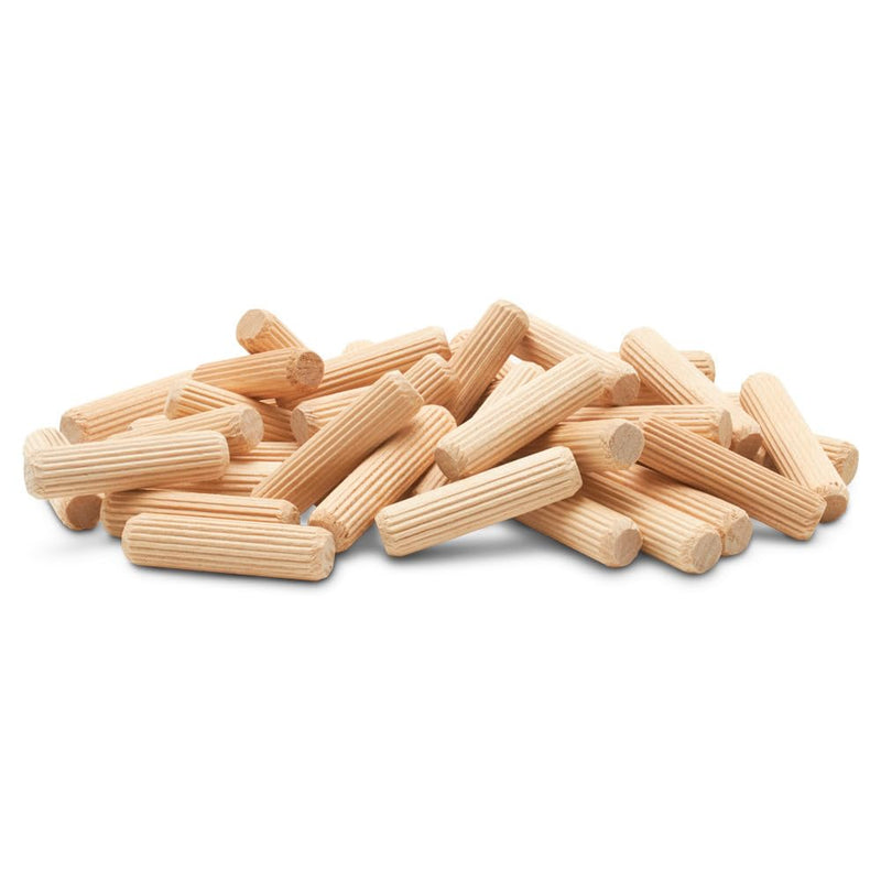 Wooden Dowel Pins 3/8 x 1-1/2 Inch, Pack of 100 Fluted Dowel Joints for Woodworking, Furniture and Crafts, by Woodpeckers 1.5 inch x 0.375 inch