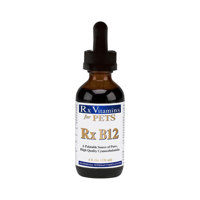 Rx Vitamins Rx B12 for Dogs & Cats - Vitamin B12 Liquid Supplement for Pets - Dog Vitamins for Small & Large Breed - Cat Health Supplies - 4 oz. Original Label