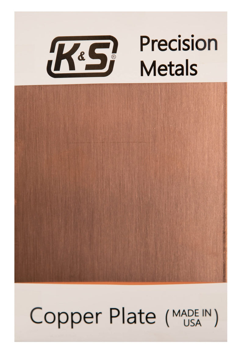 K&S Precision Metals Copper Etching Plate 6601 – 0.050" Thick x 4" Wide x 6" Long – DIY Crafts, Engraving, Metalworking, Made in USA, 1 Plate