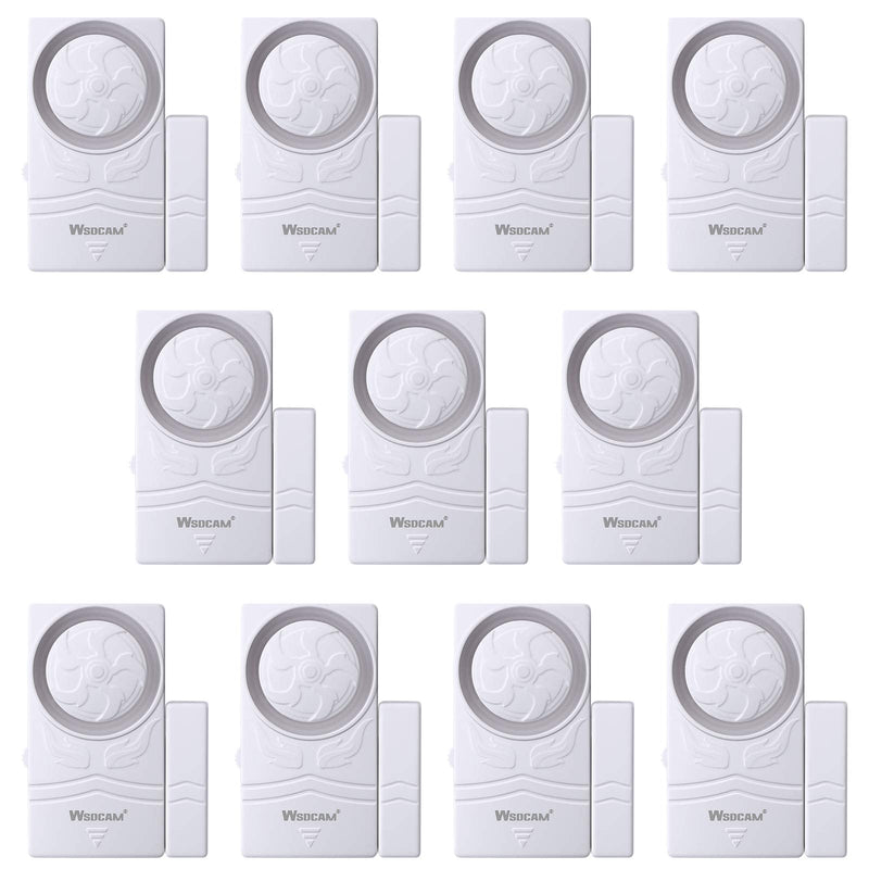 WSDCAM Door and Window Alarm for Home Wireless Alarms Security System Magnetic Alarm Sensor Close Door Reminder Loud 110 dB, 4-in-1 Mode Window Alarms 10 Pack