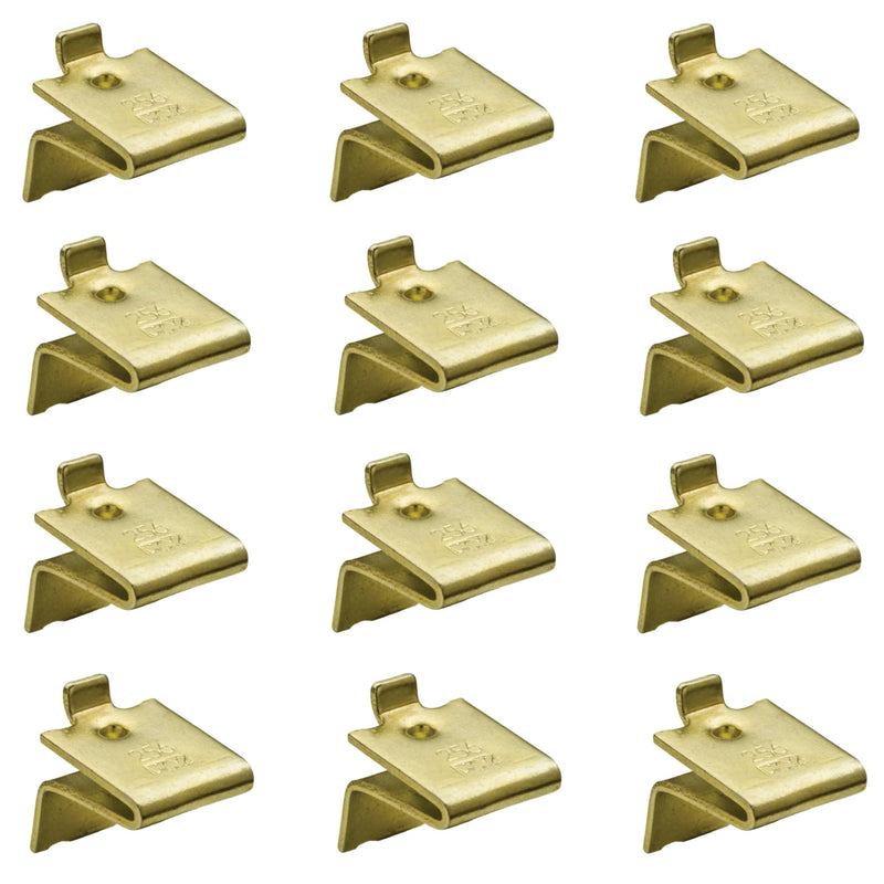 Knape & Vogt KV Shelf Support Clip Brass, Pack of 12