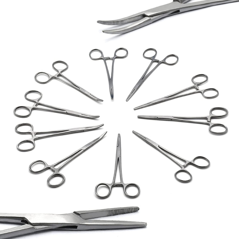 OdontoMed2011® 10 Assorted Kelly Locking HEMOSTAT Forceps 5.5" ODM (Silver) Silver