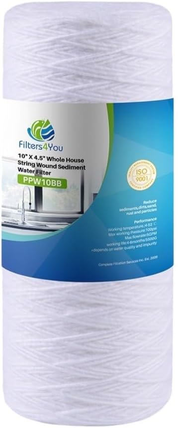 CFS – Large Capacity Sediment Water Filter Cartridge Compatible with Campbell HDSC5 Models – Removes Bad Taste – Whole House Replacement Filter Cartridge – 5 Micron – 9 3/4" Cartridge (1 Pack) 1 Pack