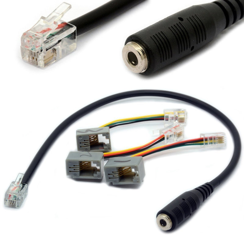 4P4C RJ9/RJ10 to 3.5mm Female Adapter Cable Stereo Converter Telephone Cord for Cisco IP Phones 7931G 7940 7941 7942 MX10 Vista Modular Adaptors