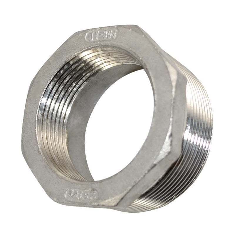 2" Male NPT to 1-1/2" Female NPT Female Reducing/Reducer Bushing Pipe Fitting,Adapter,Stainless Steel SS 304 Hex Bushing… 2" Male X 1-1/2" Female