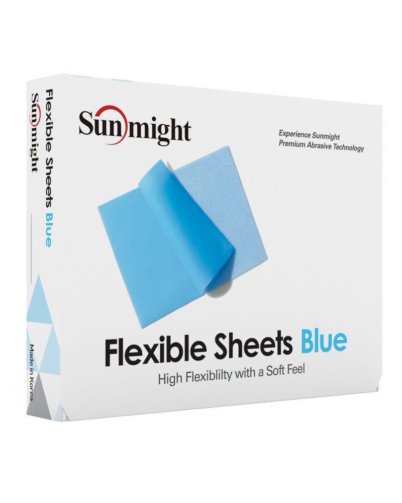 Sunmight 600G Grip 25 Flexible Sanding Sheets - Premium Aluminum Oxide - Flexible Sandpaper Film Backing - Ceramic Alumina Grit - Sandpaper for Wood, Metal, Plastic & Automotive Blue