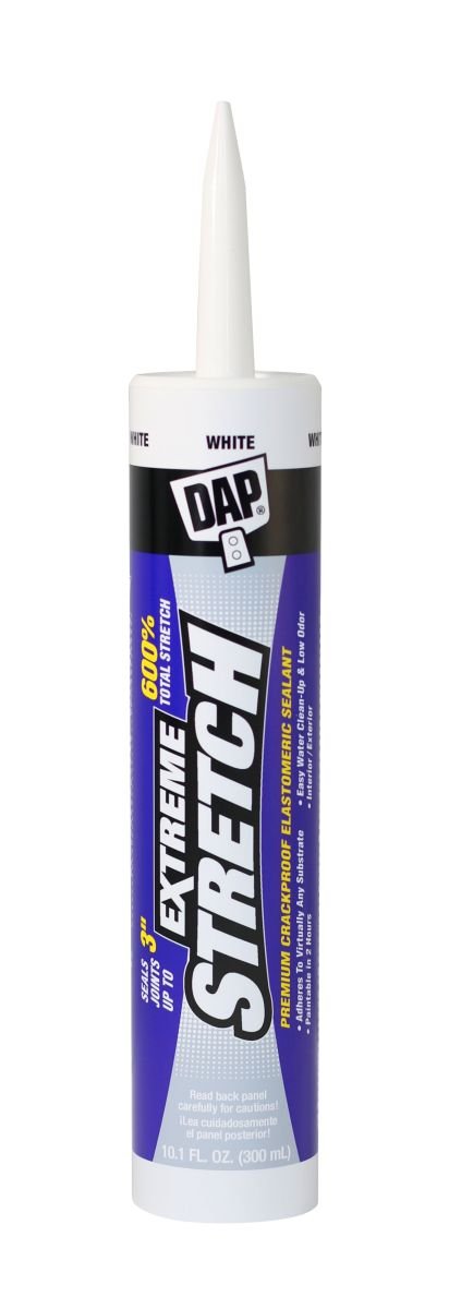 DAP 18715 2 Pack 10.1 oz. Extreme Stretch Premium Crackproof Elastomeric Sealant, White 10.1 FL OZ