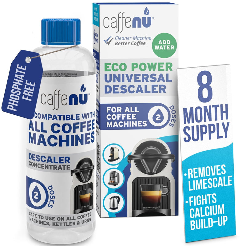 Universal Coffee Machine Descaling Solution. Coffee Machine Descaler Liquid 2 Uses. Descaler Kit. Part of your Barista Accessories Set. Compatible with Nespresso, Phillips, Lavazza, Verismo and More! 6.76 Fl Oz (Pack of 1)