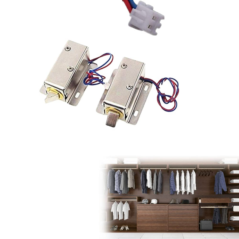 Electromagnetic Lock Solenoid Electric Lock, DC 12V Mini Electric Control Lock Tongue Latch Assembly Solenoid for File Cabinet Drawer Door