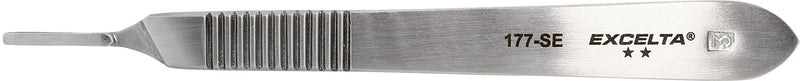 Excelta - 177-SE - Scalpel Handle - Straight - One Star - SS, 0.06" Height, 0.38" Wide, 5" Length 5.00" - Scalpel Handle #3, One Star Stainless Steel, Economy, 177-SE
