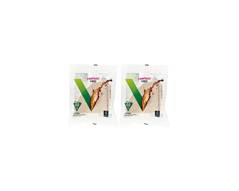 Hario V60 Paper Coffee Filter, Size 02, Natural, 200ct 100ct (2 pack)