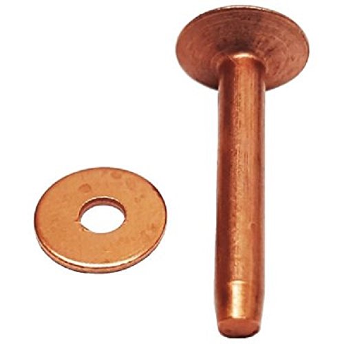 10 Pack Solid Copper Rivets W/Burrs 1"