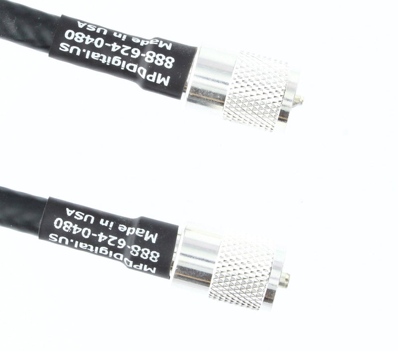 MPD Digital I LMR400 Ultraflex Times Microwave Coax Cable I Threaded on Soldered PL259 to PL259 UHF Connectors I Low Loss I CB Ham Radio, Hotspot WiFi, Radio Transmitters, Antenna I 2 FT