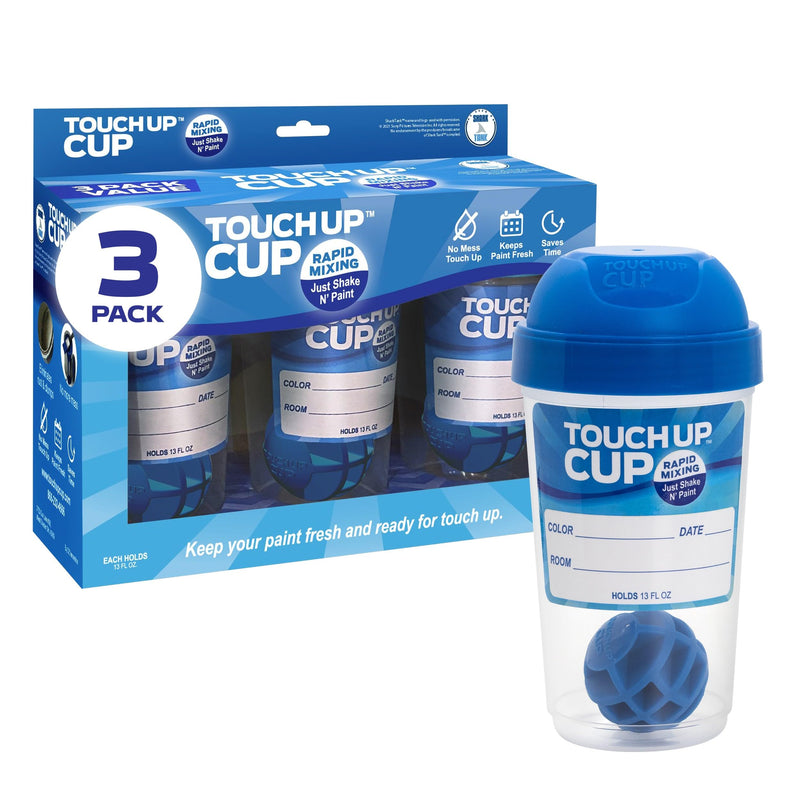 Touch Up Cup Empty Plastic Paint Storage Containers with Lids for Leftover Paint, Touch Ups, As Seen On Shark Tank Products, 13 oz, Pack of 3 3 Cups (Pack of 1) - NewNest Australia