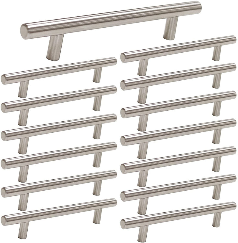 homdiy 15 Pack Brushed Nickel Cabinet Pulls 3 Inch Handles Stainless Steel Cabinet Hardware for Kitchen and Bathroom Cabinets, 5 Inch Overall Drawer Pull 3in hole centers - NewNest Australia