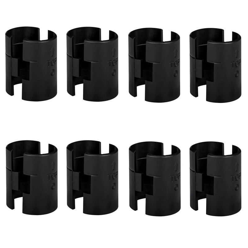 DuraSteel Wire Shelving Shelf Lock Clips / Shelving Sleeves - Fits with Thunder Group, Alera, Honey Can Do, Eagle, Regency, Metro and more - For 3/4" Post, Plastic, Black, Pack of 8 Pcs 3/4 Inch