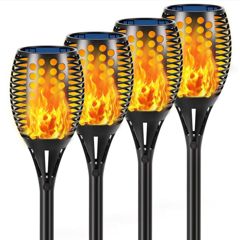 Aityvert Solar Lights, 43" Flickering Flames Torch Lights Outdoor Waterproof Landscape Decoration Lighting Dusk to Dawn Auto On/Off Security Flame Lights for Yard Garden Pathway Driveway 4-Pack 4 Pack