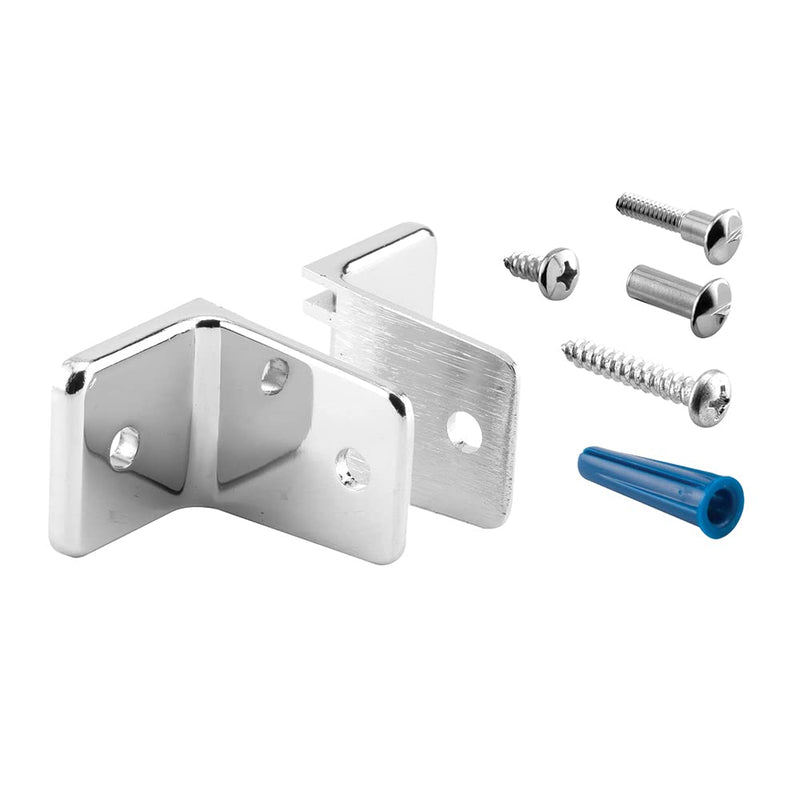 Prime-Line 656-8342 Two Piece Wall Brackets, 1-3/4 In., Zinc Alloy, Chrome Plated Finish (2 Pack) 1-3/4 in.