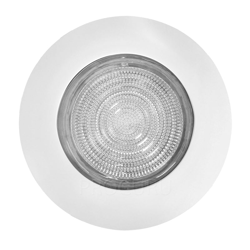 6-Inch White Metal Shower Can Light Trim with Fresnel Glass for Wet Locations (White, 1-Pack)