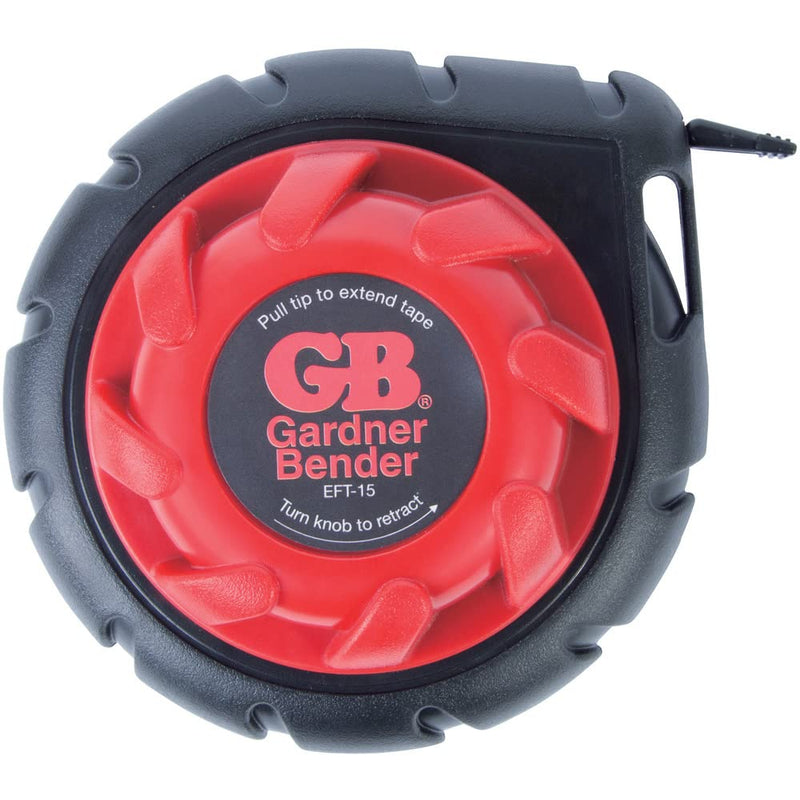 Gardner Bender EFT-15 Mini Cable Snake, 15 Ft Steel Fish Tape, Electrical Wire Fishing Tape, Red & Black