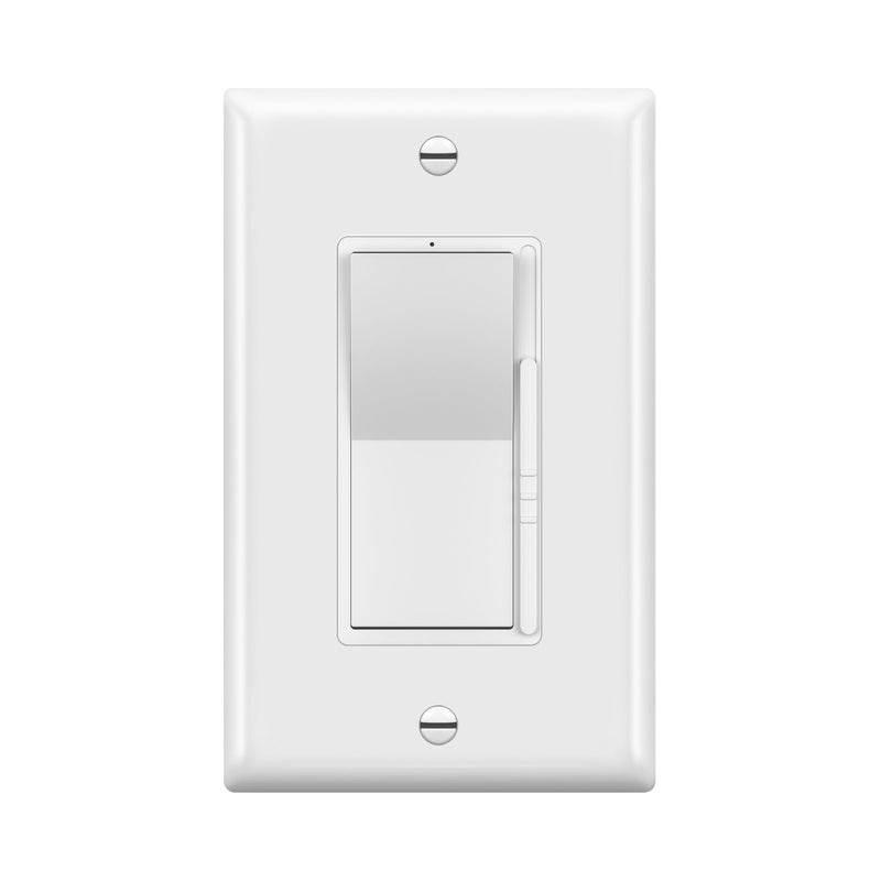 TOPGREENER Kalide Dimmer Light Switch, LED Dimmer Switch, Full Range Dimming, Single Pole/3-Way, 120VAC, 60Hz, 300W LED/CFL, Neutral Wire Not Required, Wall Plate Included, White 1