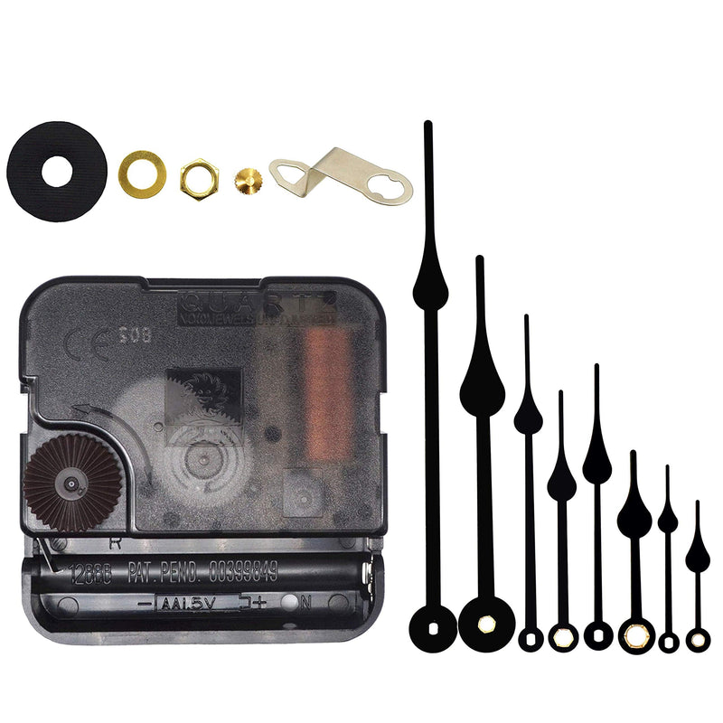 TIKROUND Include Hands Quartz DIY 12888 Wall Clock Movement Mechanism Battery Operated DIY Repair Parts Replacement thread length 13/64 inch Black
