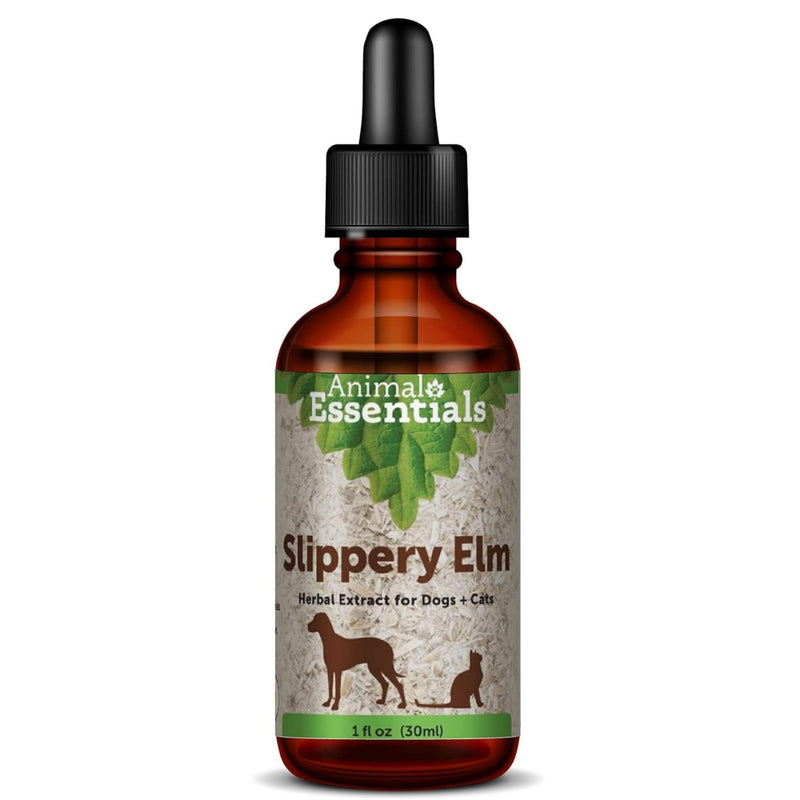 Animal Essentials Slippery Elm - Herbal Extract for Dogs and Cats, Promotes Healthy Digestion, Bowel Function, Certified Organic Herbs, All Natural, Respiratory Health, Liquid Formula - 1 Fl Oz 1 fl oz (30ml)