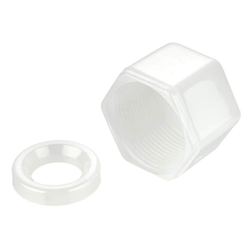 N8NS-pk10 Nut and Spacer Set, 1/2" Size, Nylon, White (Pack of 10)