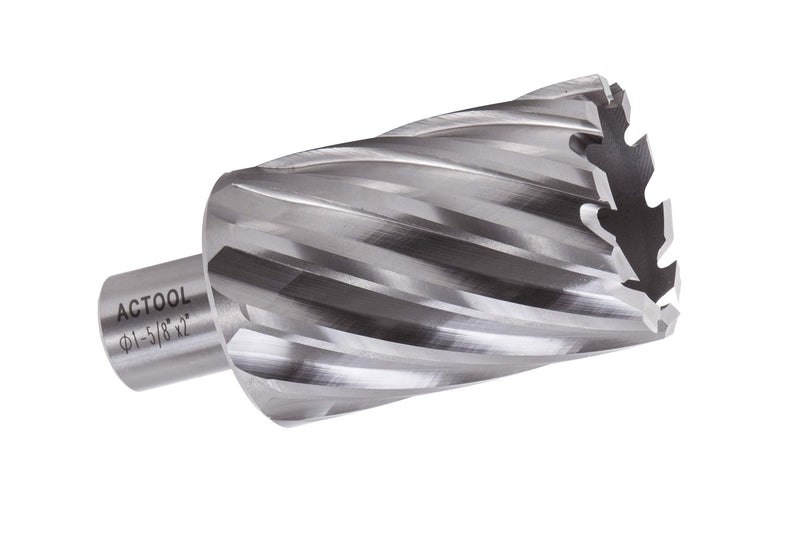 ACTOOL 1-5/8" Diameter × 2" Depth of Cut HSS ANNULAR Cutter with 3/4'' Weldon Shank 1-5/8'' x 2''
